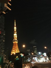 ほろ酔い氣分で、お店を出たら、東京タワーが！