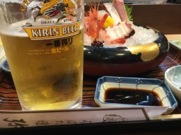 生ビールで一人乾杯‼️